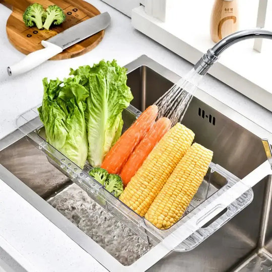 Large Capacity Storage Basket Pet With Drain Hole Quick Water Filtration Drain Water Storage Free Adjustment Kitchen Gadgets - Enigma