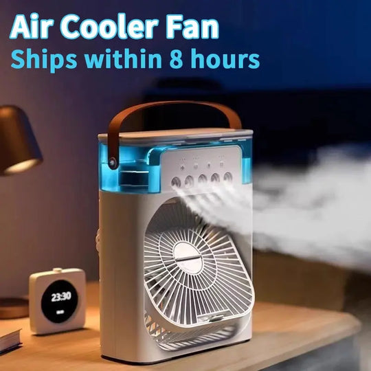 New 3 In 1  Household Fan, Portable Humidifier & Air Cooler with LED Night Light - Enigma