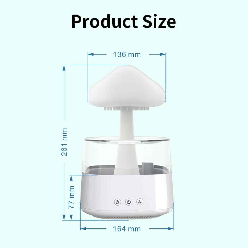 Rain Sound Mushroom and Rain Cloud Water Droplet Fan Humidifier - Enigma