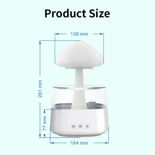 Rain Sound Mushroom and Rain Cloud Water Droplet Fan Humidifier - Enigma