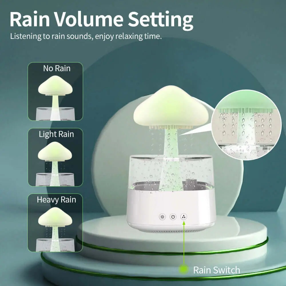 Rain Sound Mushroom and Rain Cloud Water Droplet Fan Humidifier - Enigma