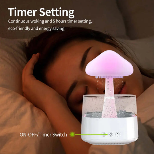 Rain Sound Mushroom and Rain Cloud Water Droplet Fan Humidifier - Enigma