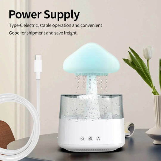 Rain Sound Mushroom and Rain Cloud Water Droplet Fan Humidifier - Enigma